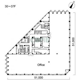 30階〜37階 平面図