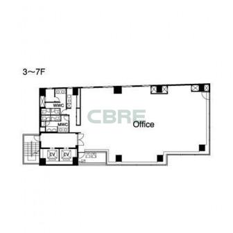 3階〜7階 平面図