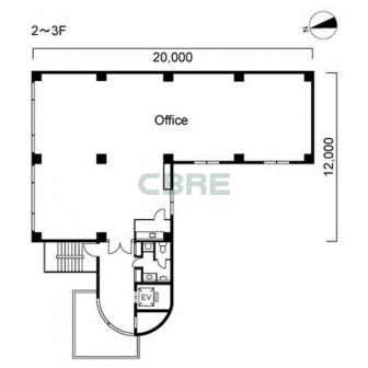 2階〜3階 平面図