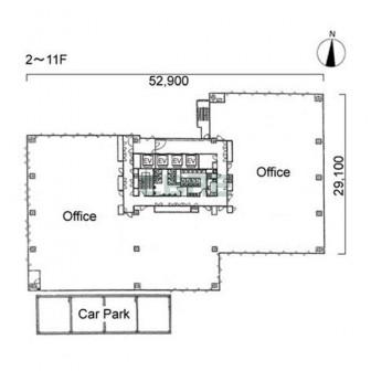 2階〜11階 平面図