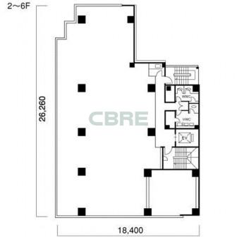 2階〜6階 平面図