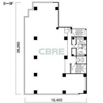 8階〜9階 平面図
