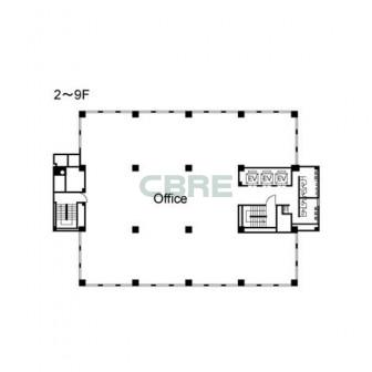 2階〜9階 平面図