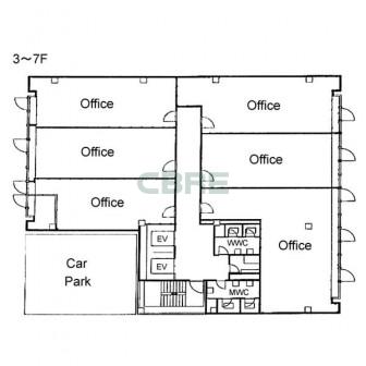 3階〜7階 平面図