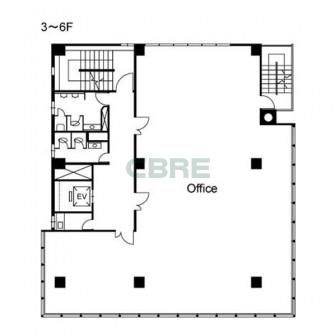 3階〜6階 平面図