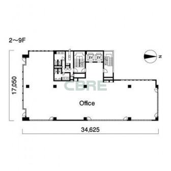 2階〜9階 平面図