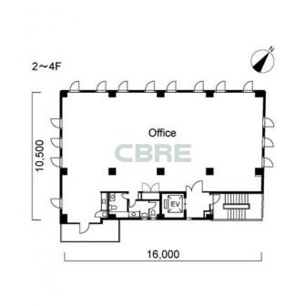 2階〜4階 平面図