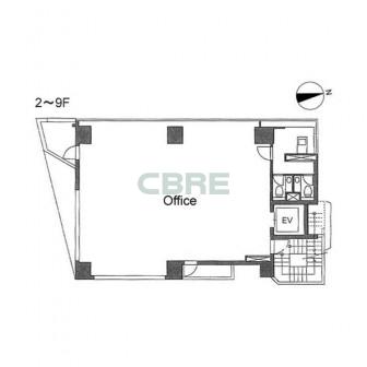 2階〜9階 平面図