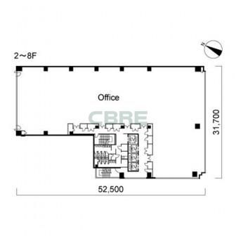 2階〜8階 平面図