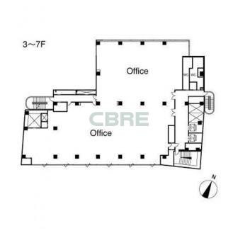 3階〜7階 平面図