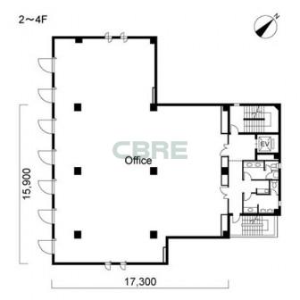 2階〜4階 平面図