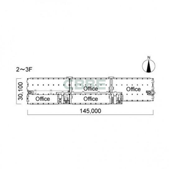 2階〜3階 平面図