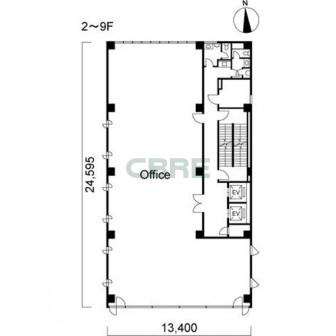 2階〜9階 平面図