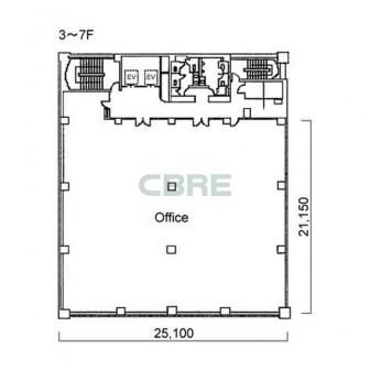 3階〜7階 平面図