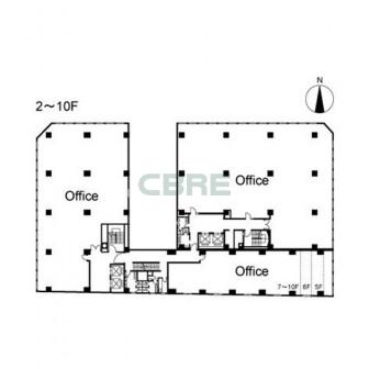 2階〜10階 平面図