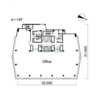 4階〜14階 平面図