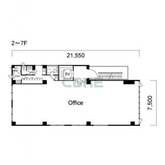 2階〜7階 平面図