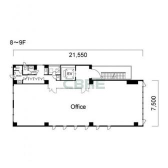 8階〜9階 平面図