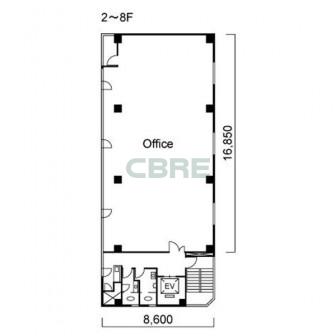 2階〜8階 平面図
