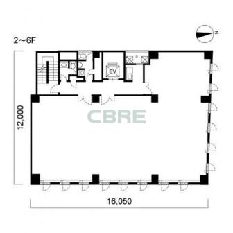 2階〜6階 平面図