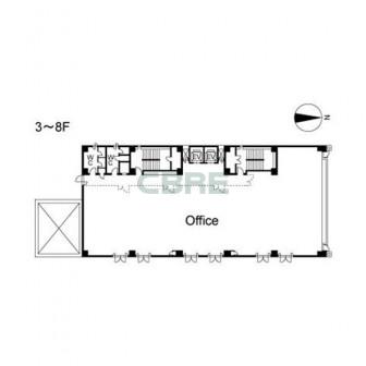 3階〜8階 平面図