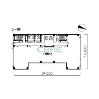 5階〜8階 平面図