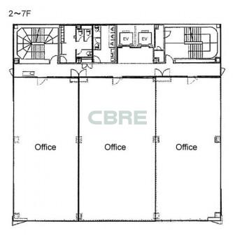 2階〜7階 平面図