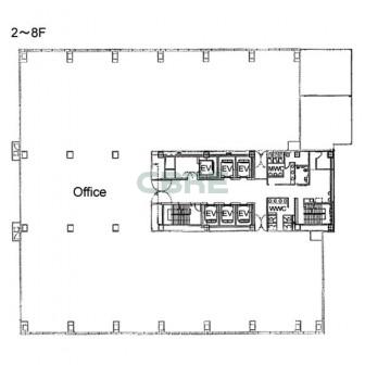 2階〜8階 平面図