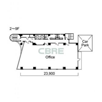 2階〜9階 平面図