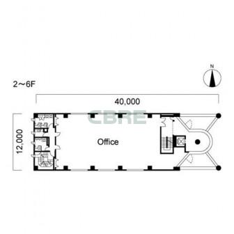2階〜6階 平面図