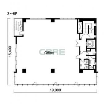 3階〜5階 平面図