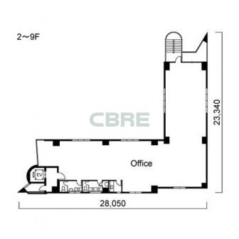 2階〜9階 平面図