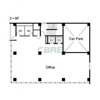 2階〜8階 平面図