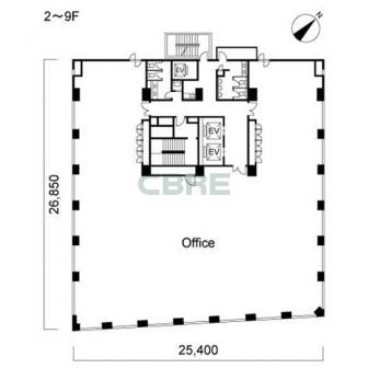 2階〜9階 平面図
