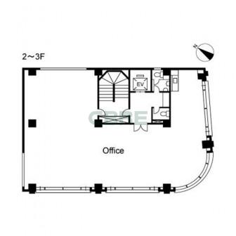 2階〜3階 平面図