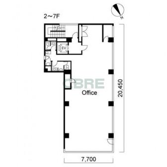 2階〜7階 平面図