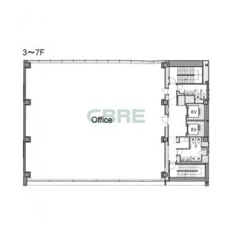 3階〜7階 平面図