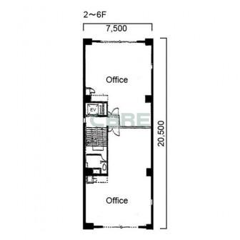 2階〜6階 平面図