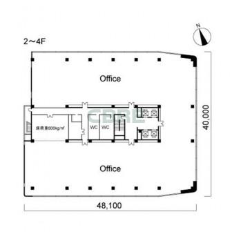 2階〜4階 平面図