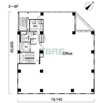 2階〜6階 平面図