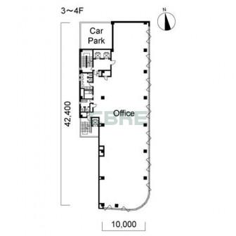 3階〜4階 平面図