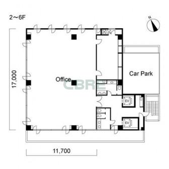 2階〜6階 平面図