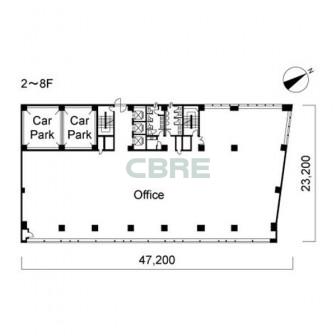 2階〜8階 平面図