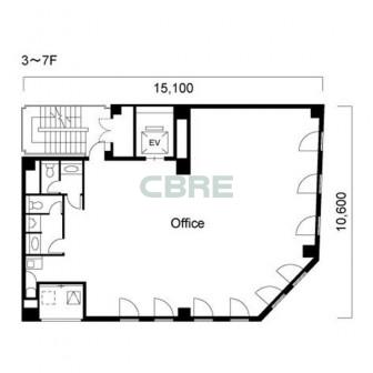 3階〜7階 平面図