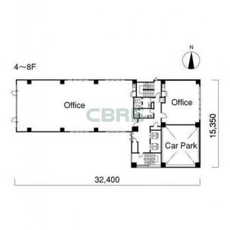 4階〜8階 平面図