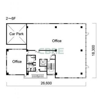 2階〜6階 平面図