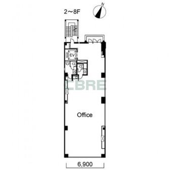 2階〜8階 平面図