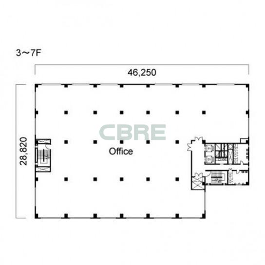 3階〜7階 平面図