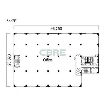 3階〜7階 平面図