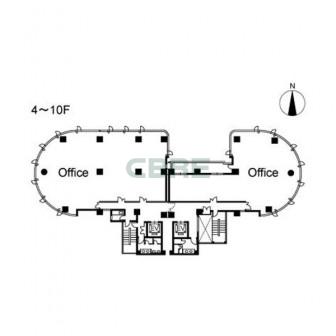 4階〜10階 平面図